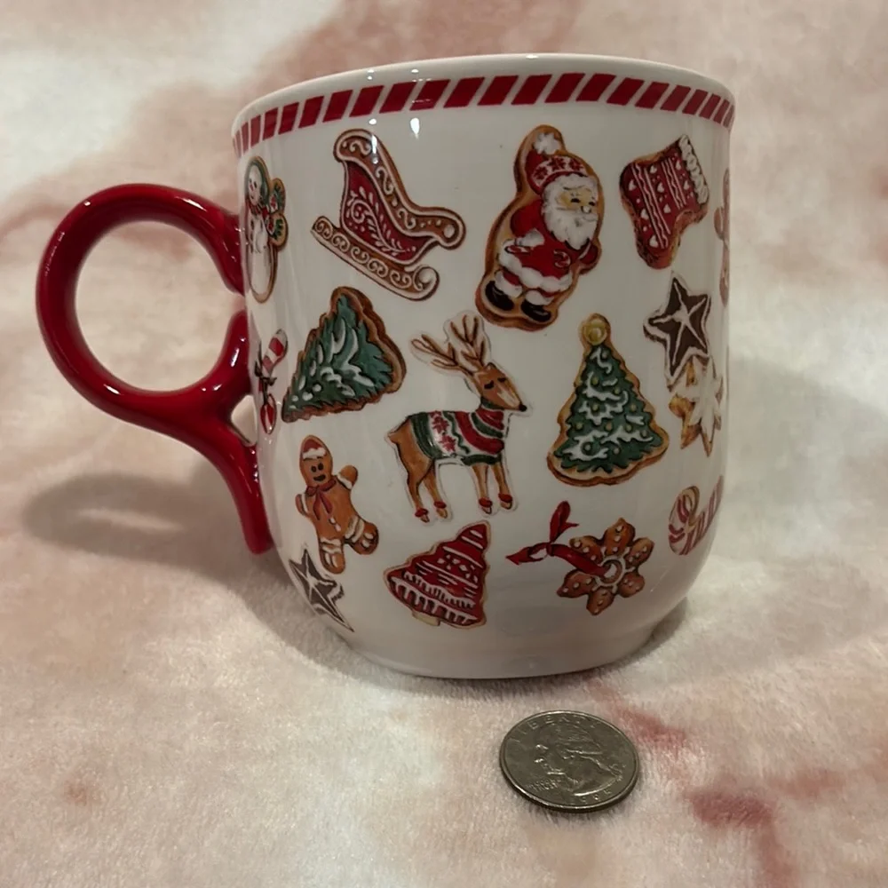 Sur La Table Festive Holiday Gingerbread Cookies Christmas Ceramic Mug 14oz NWT